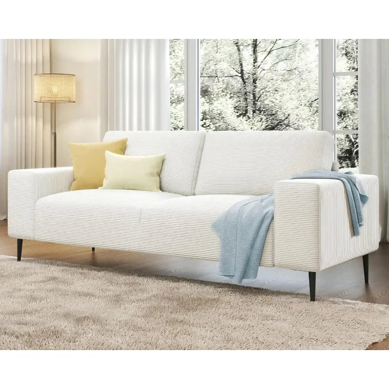 89 Inch Sofa, Oversized Sofa-Modern, Corduroy, 3 Seater Sectional Sofa