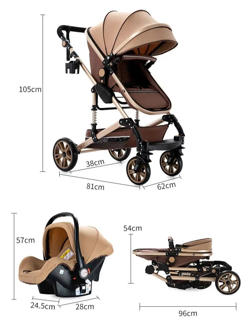 baby stroller 3 in 1 With Car Base