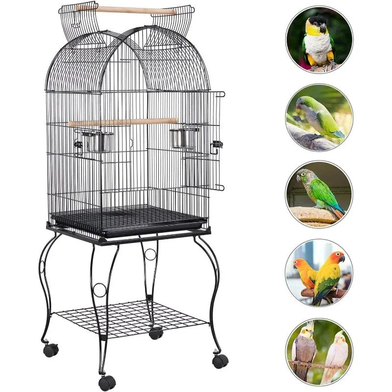 59-Inch Rolling Open Top Bird Cage - Good Bargain Finds