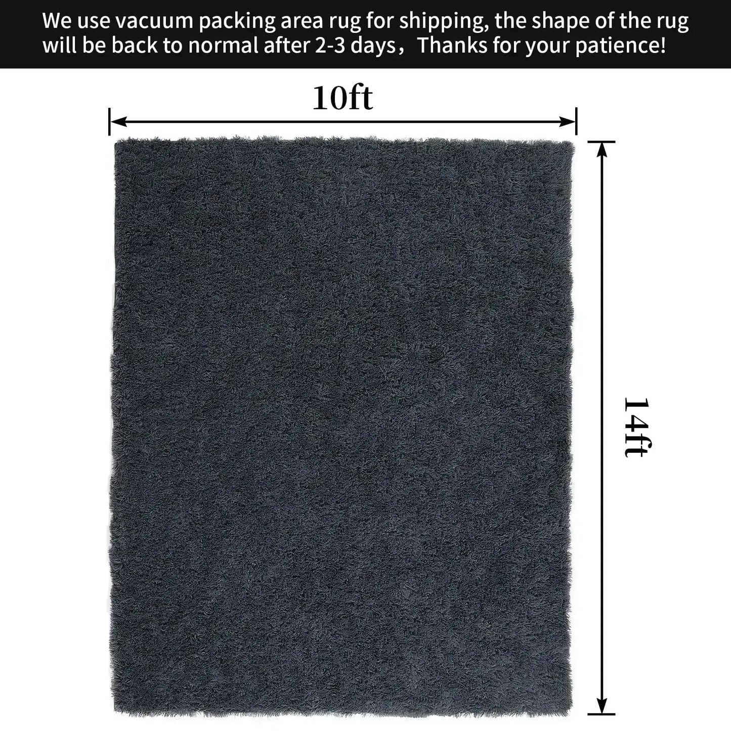 10x14 Feet, Ultra Fuzzy Large Plush Faux Fur Carpet, Non-Skid