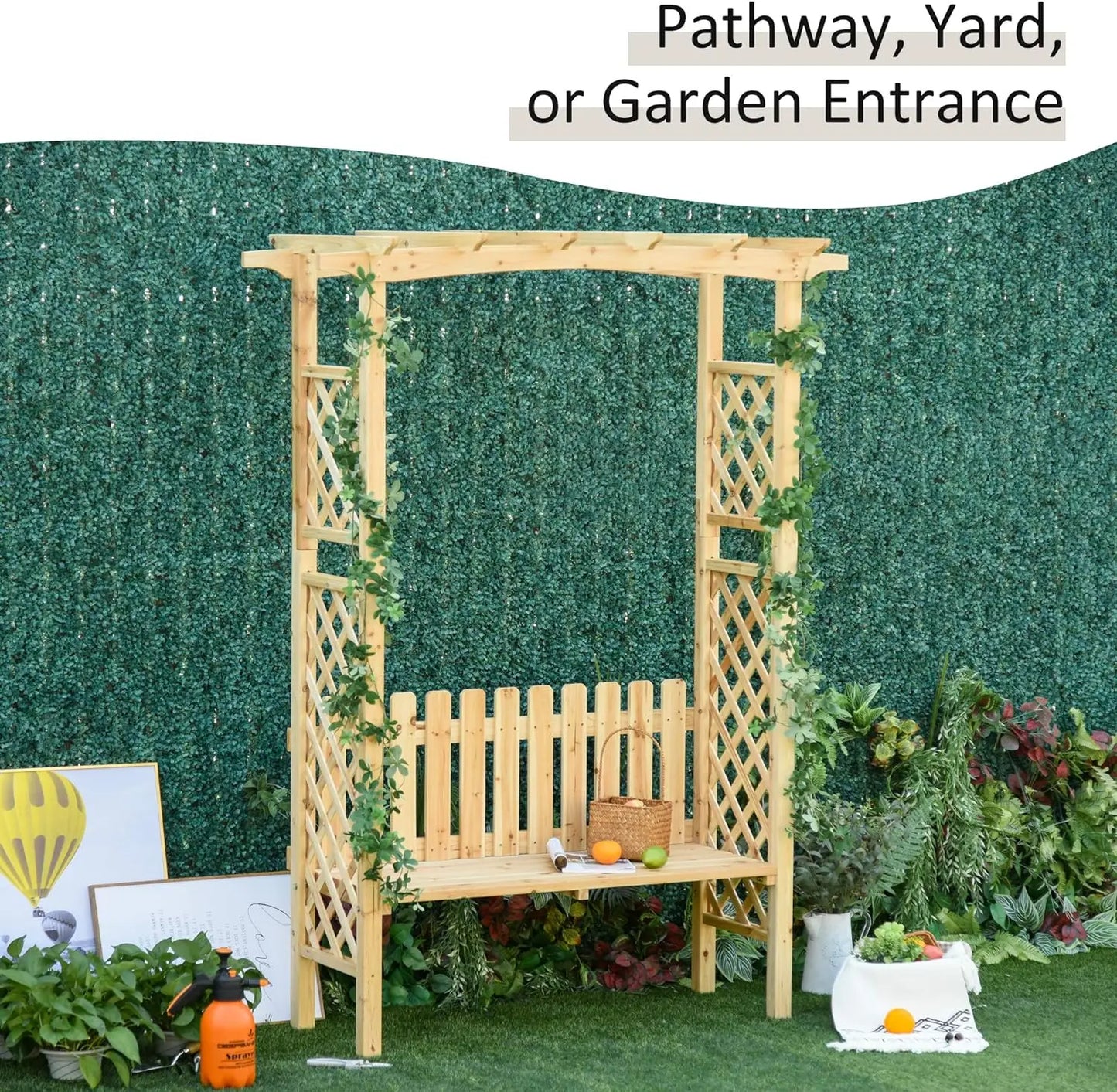 Wooden Garden Arbor, Climbing Plants with Garden Bench - Good Bargain Finds