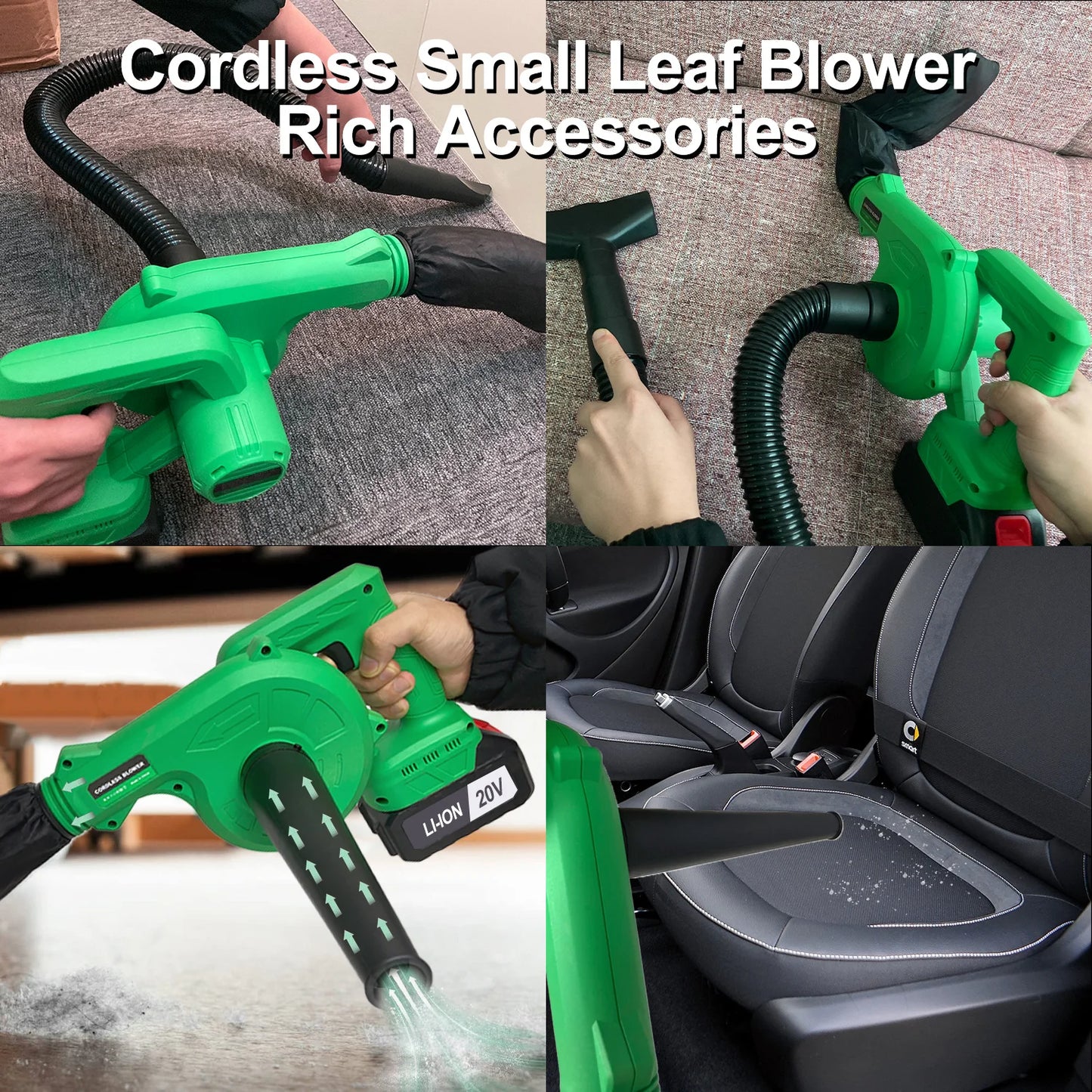 Cordless Leaf Blower/Vacuum, 2 in 1 20V Cordless Leaf Blower, 4.0AH Battery, Fast Charger, 150CFM Lightweight Mi