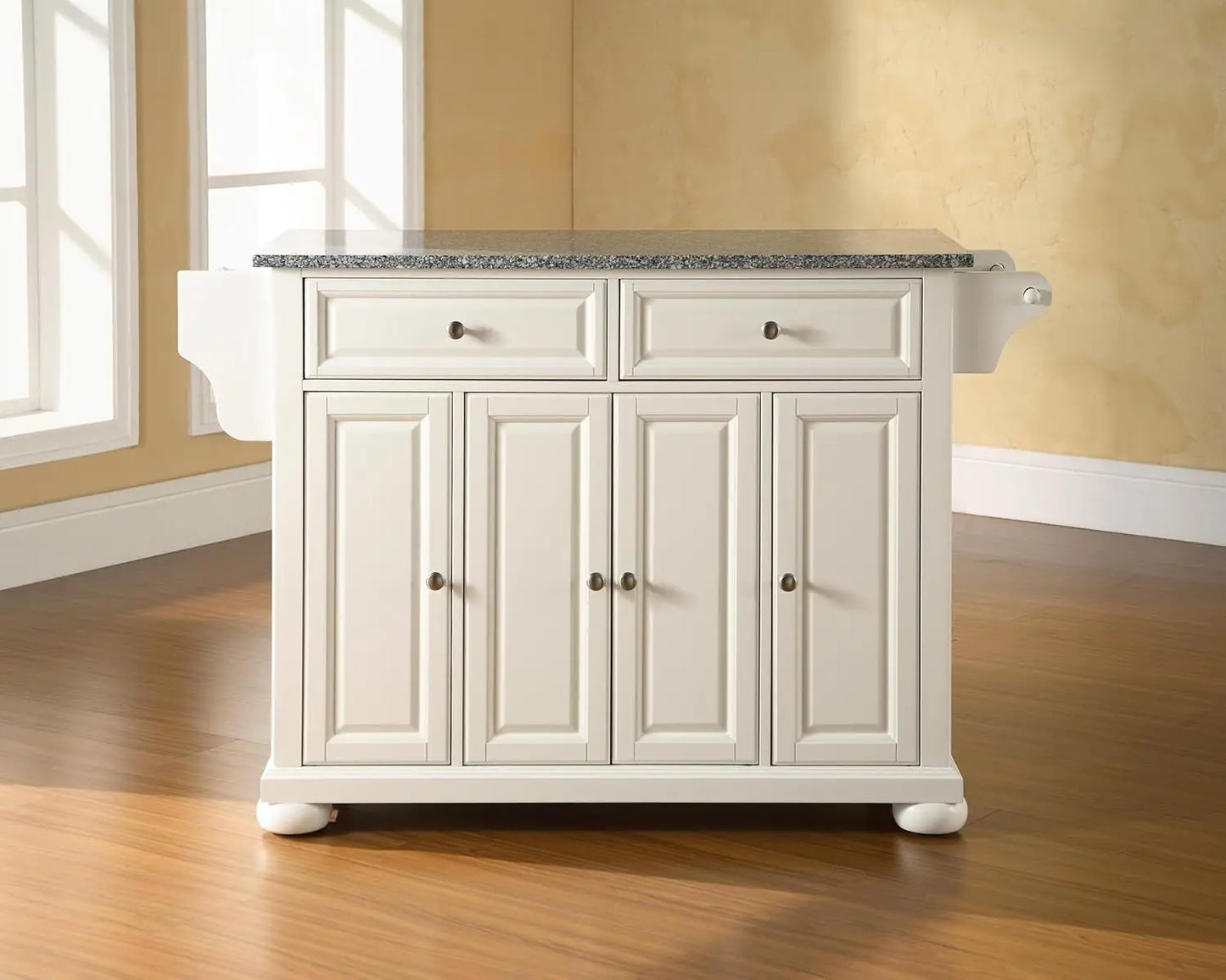 Kitchen Island with Solid Grey Granite Top