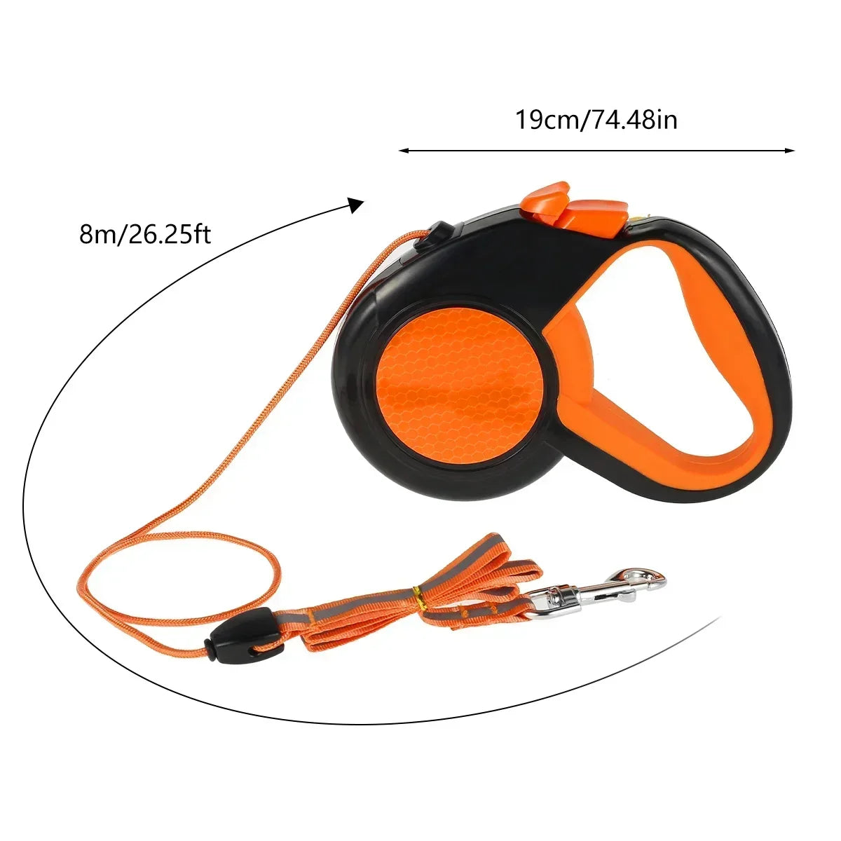 8M Retractable Lead Heavy Duty Dog Walking Leash. Strong Reflective Tape Non-Slip Handle for Small Medium Large Dogs