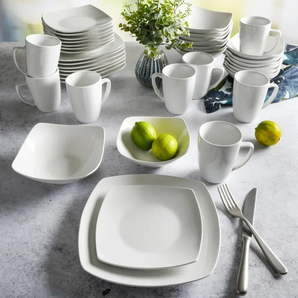 Square 40-Piece Dinnerware Set (Bowls and Plates) - Good Bargain Finds