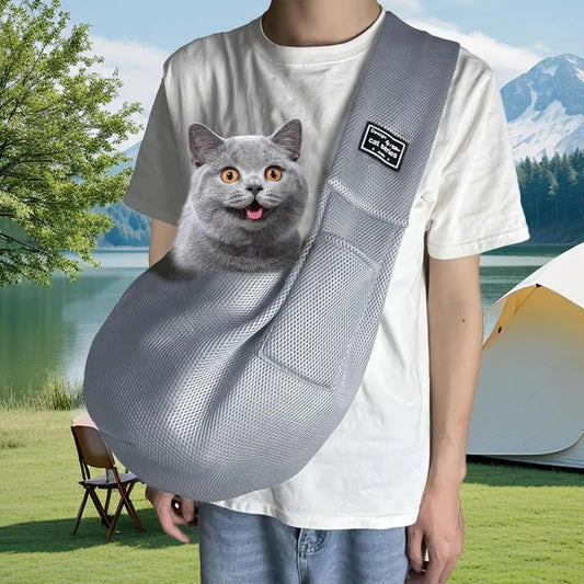 Cat Sling Chest Travel Pet Carrying Bag, Breathable, Small Dogs /Cats