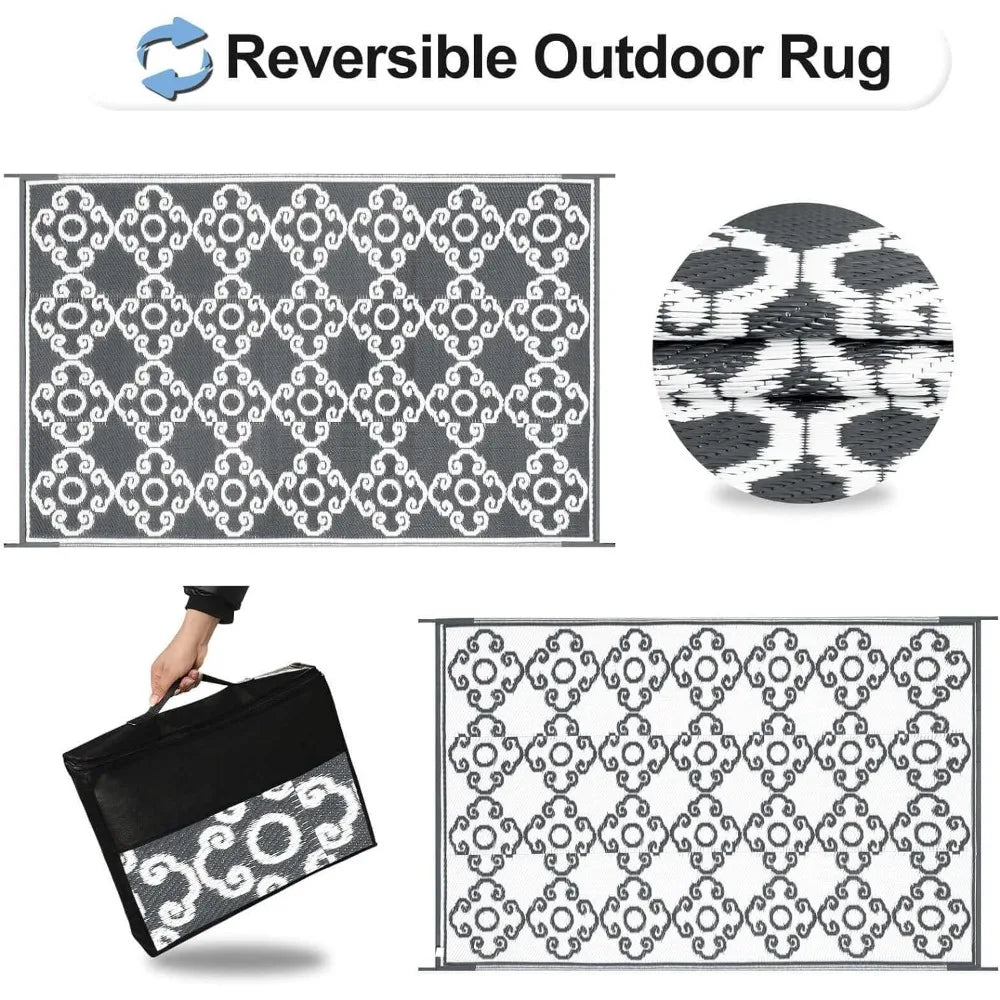 Outdoor Reversible Rug 9x12 Ft, Outdoor Area Rug