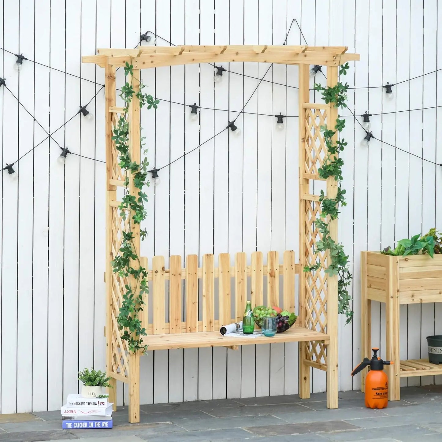 Wooden Garden Arbor, Climbing Plants with Garden Bench - Good Bargain Finds