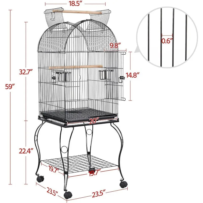 59-Inch Rolling Open Top Bird Cage - Good Bargain Finds