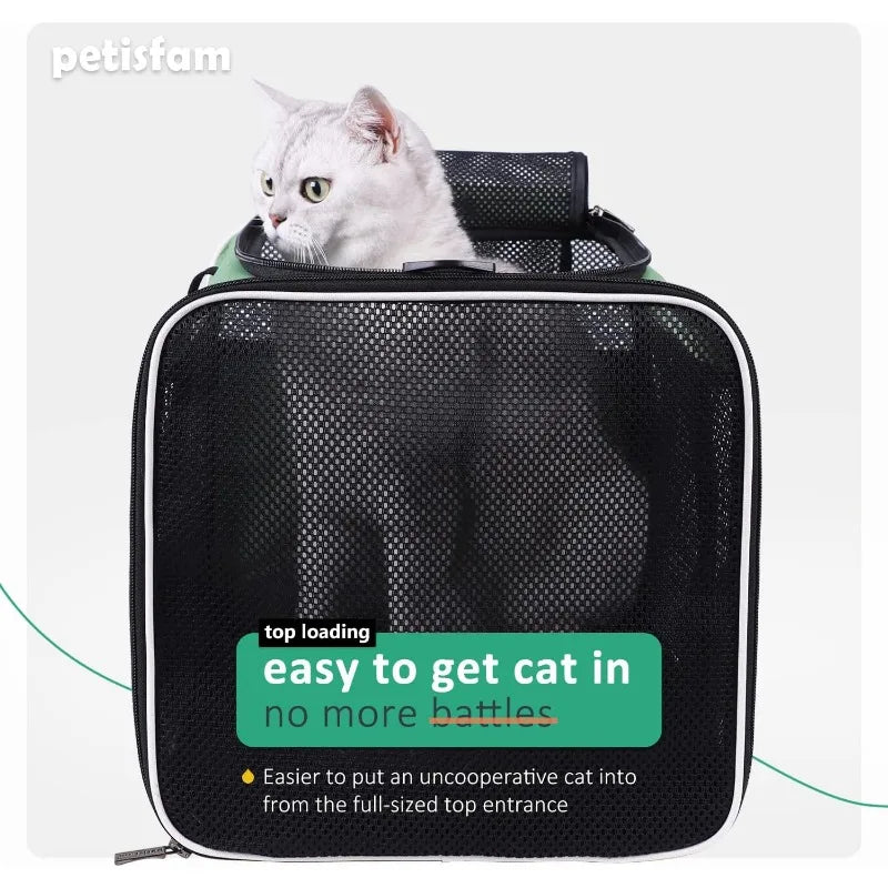 Soft Pet Carrier, Large- Medium Cats,  Small Dogs. Easy to Get in, Great for Cats That Don't Like Carriers