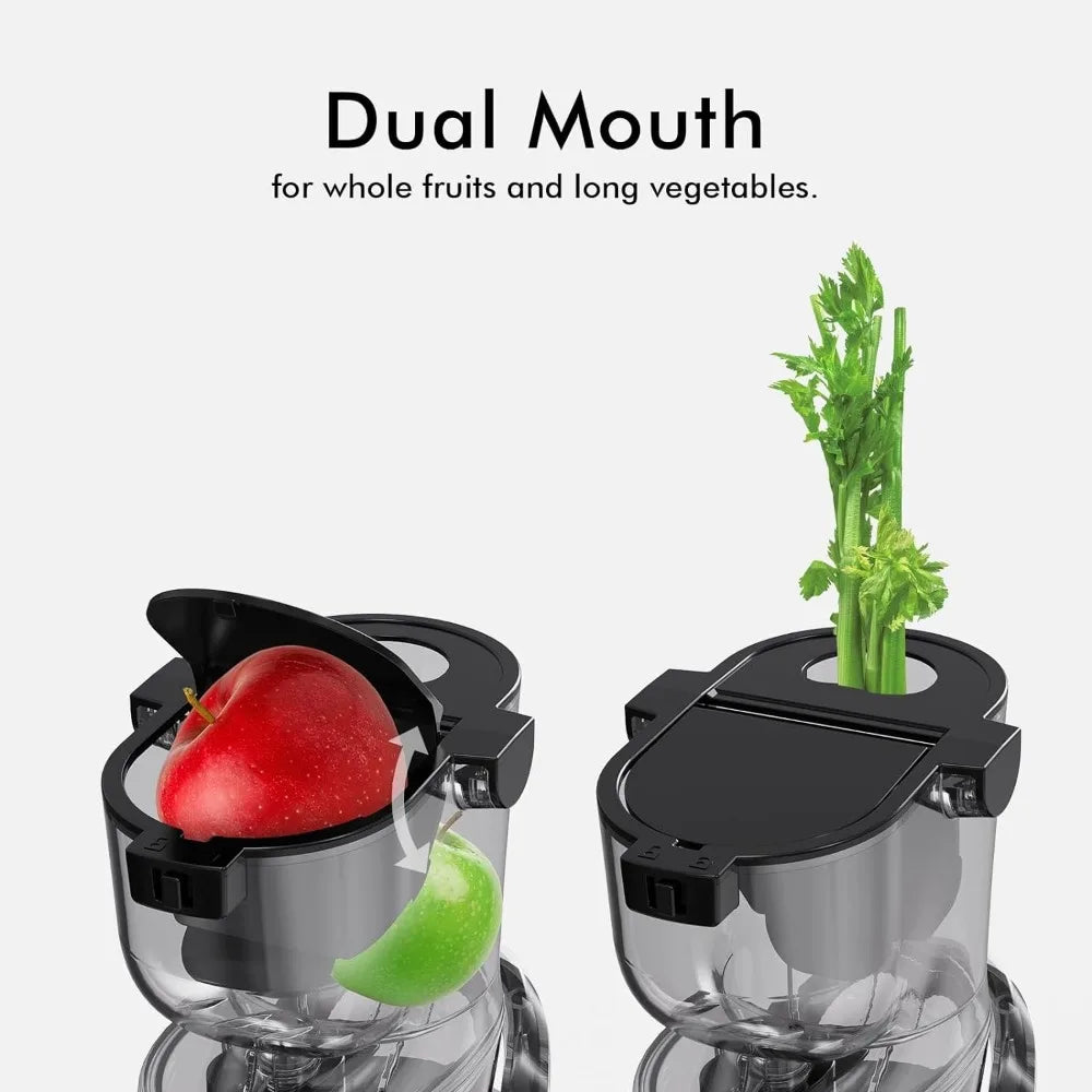 Cold press juicer, 83mm large mouth, whole slow chewing juicer, fruit and vegetable juicer. BPA free