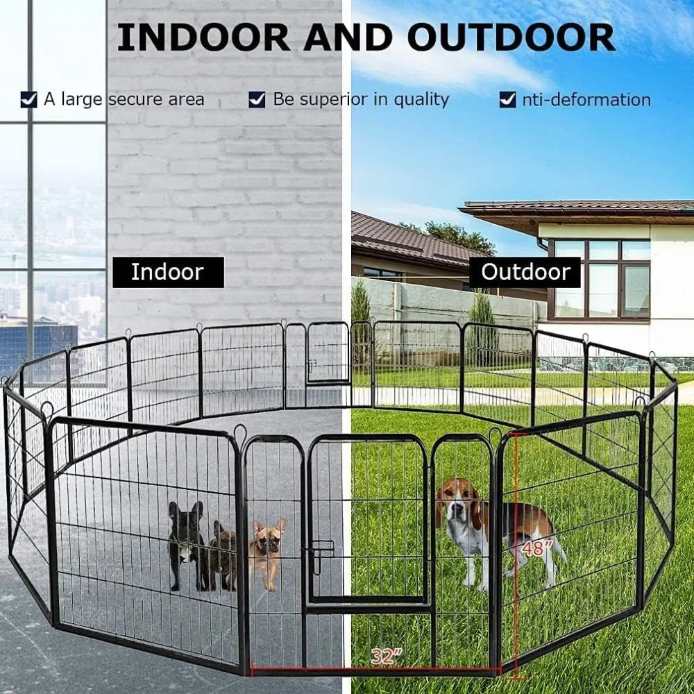 Fence 40 Inch Height 16 Panels Metal Dog Pen - Good Bargain Finds