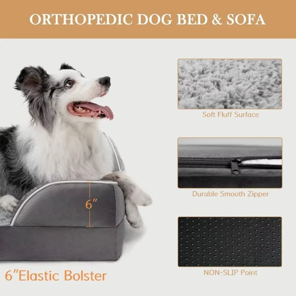 XXL Orthopedic for Extra Large Dogs, Waterproof Orthopedic Foam, Washable, Removable Cover