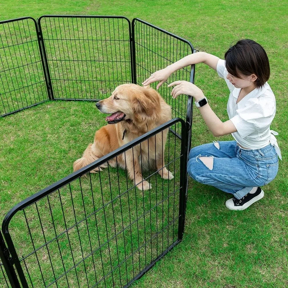 Fence 40 Inch Height 16 Panels Metal Dog Pen - Good Bargain Finds