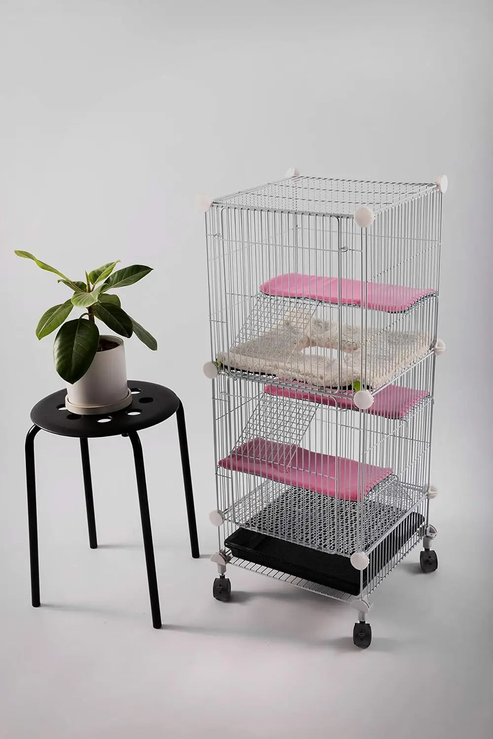 Cages for Hamster, Rat or Other Small Animals Indoor, Expandable/Stackable, 14x14x28 in