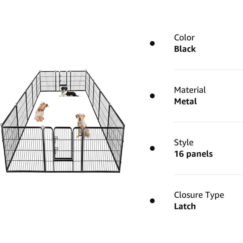 Fence 40 Inch Height 16 Panels Metal Dog Pen - Good Bargain Finds