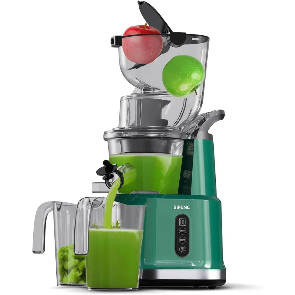 Cold press juicer, 83mm large mouth, whole slow chewing juicer, fruit and vegetable juicer. BPA free