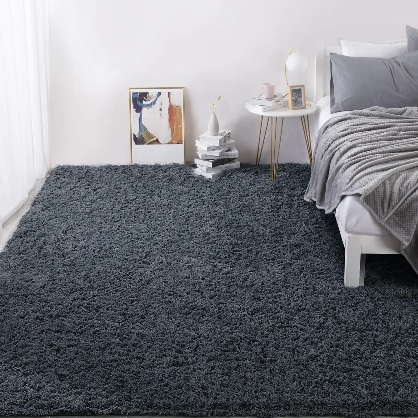 10x14 Feet, Ultra Fuzzy Large Plush Faux Fur Carpet, Non-Skid