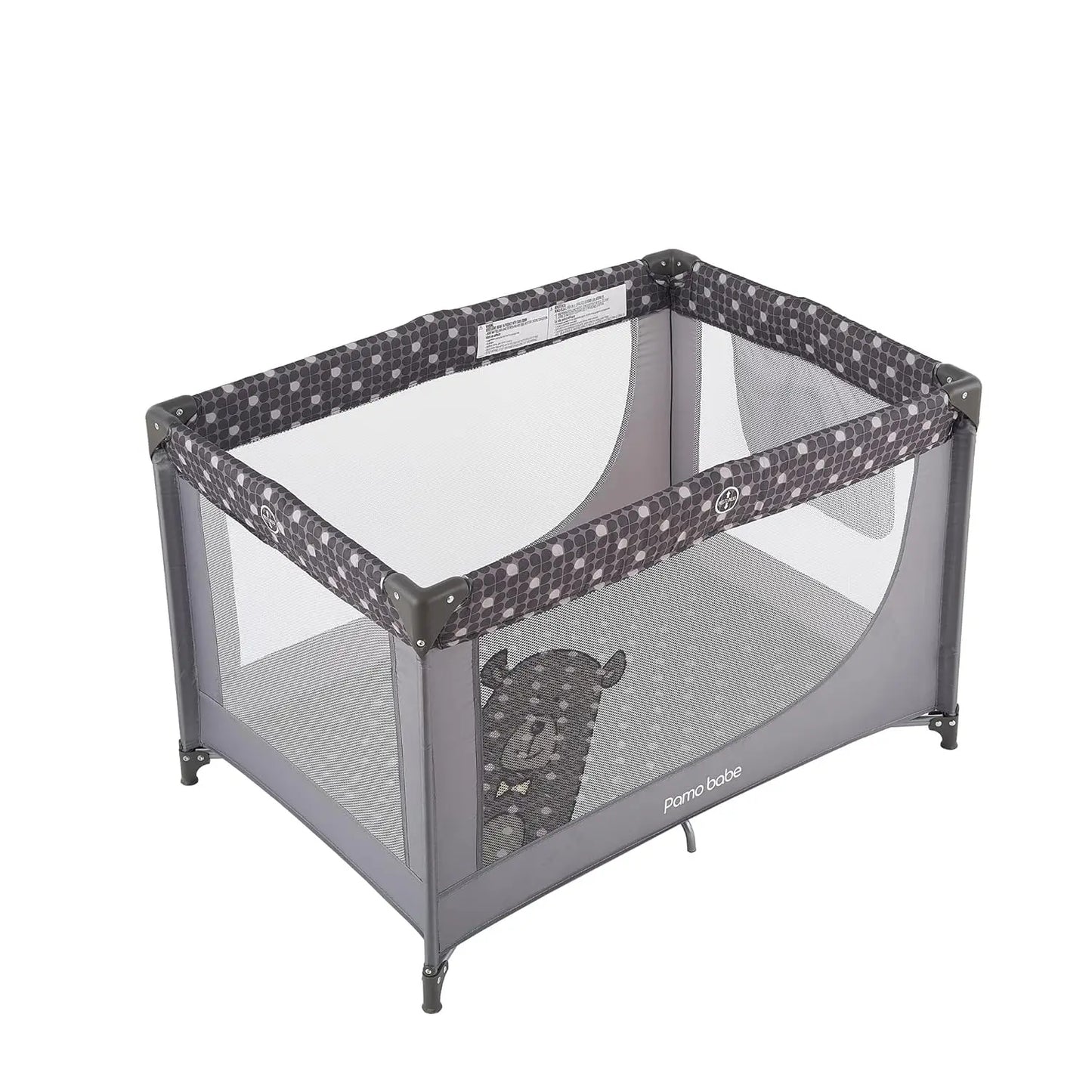 Portable Crib, Baby Playpen, Mattress and Carry Bag (Grey)