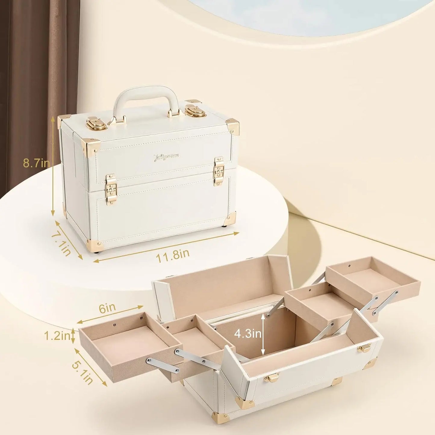 Makeup Storage Box, Lockable, 4 Trays - Good Bargain Finds