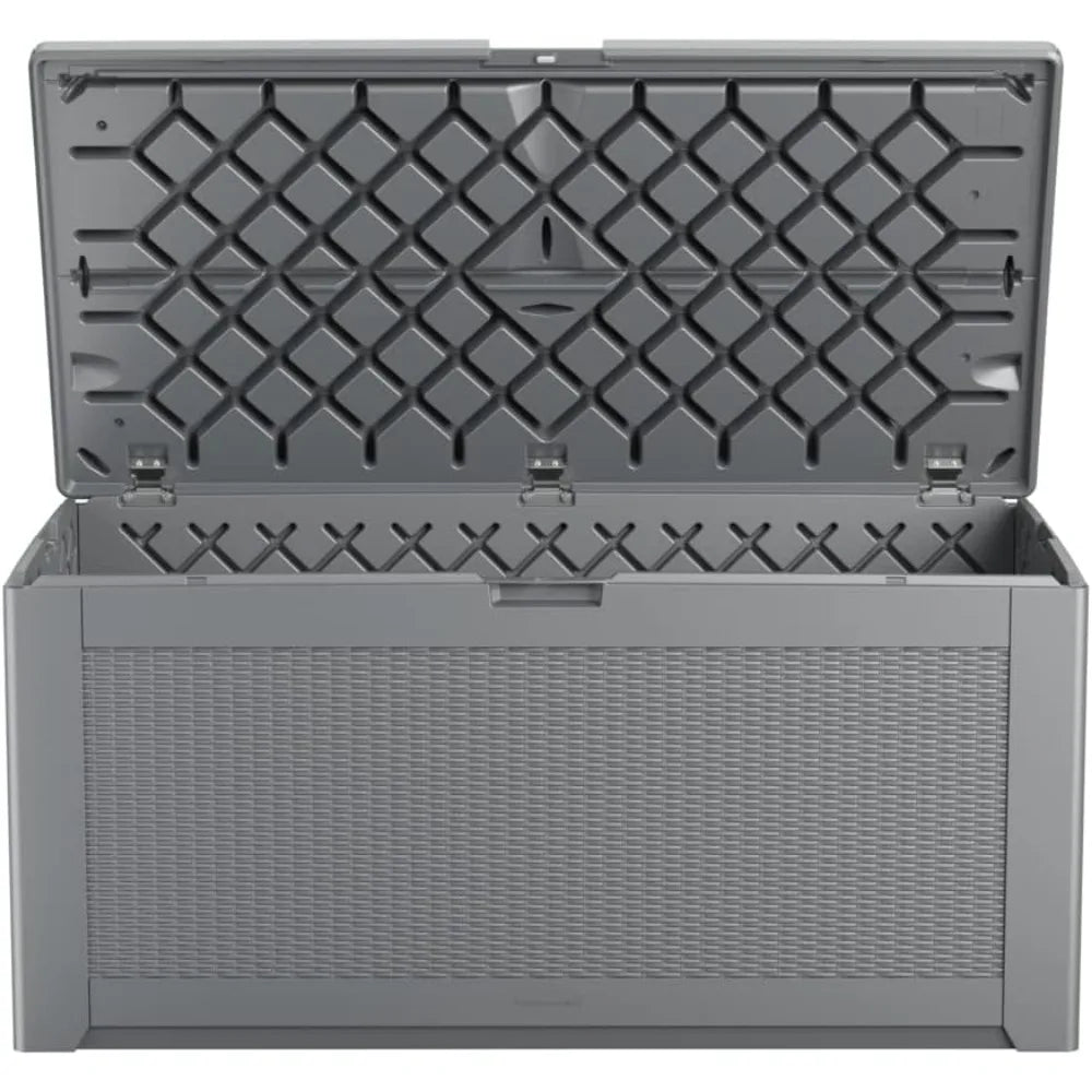 134 Gal EX-Large Outdoor Storage Deck Box, Gray