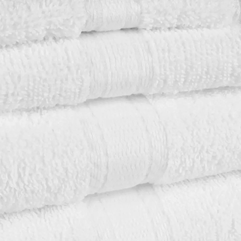 Soft Absorbent 18-Piece White Bath Towel Set, Cotton