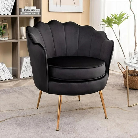 Wide Velvet Barrel Chair With Gold Metal Legs Living Room Chairs Lounge Furniture Romantic Home