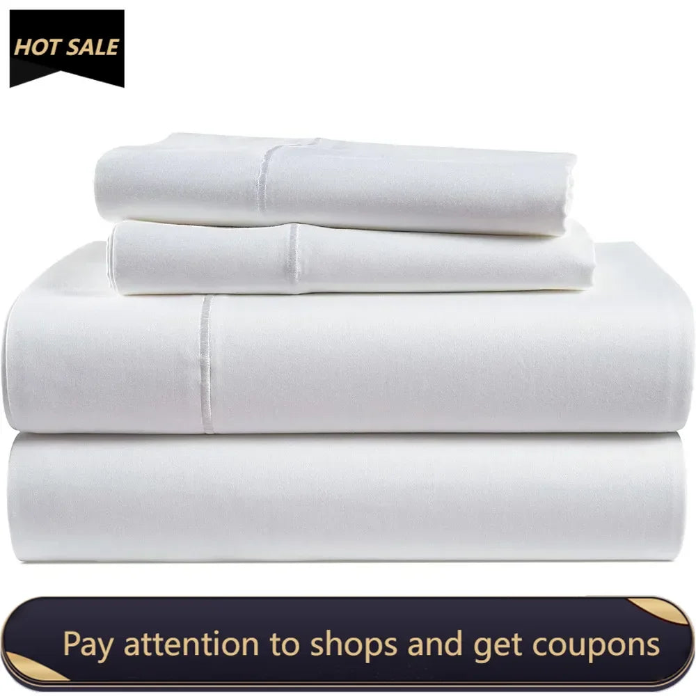 Smooth Sateen Weave King Sheets, 4Pc