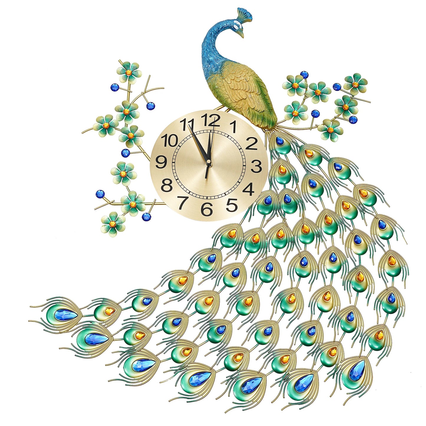 Peacock Wall Clock 75*65cm Exquisite Retro Decorations, Special Gift