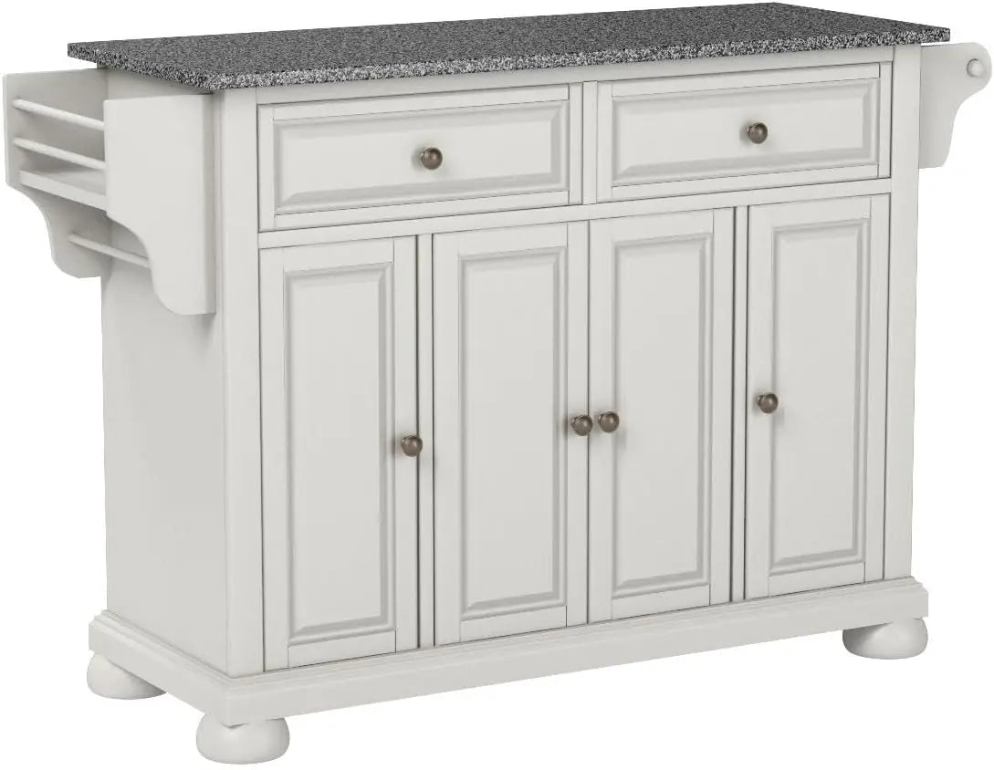 Kitchen Island with Solid Grey Granite Top