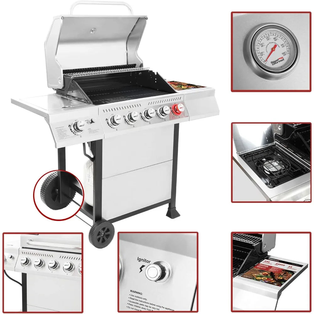 5-Burner BBQ Propane Grill, Stainless Steel - Good Bargain Finds