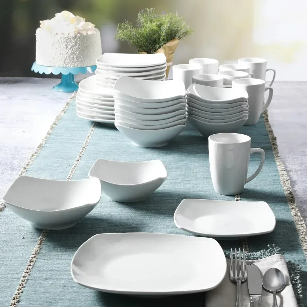 Square 40-Piece Dinnerware Set (Bowls and Plates) - Good Bargain Finds