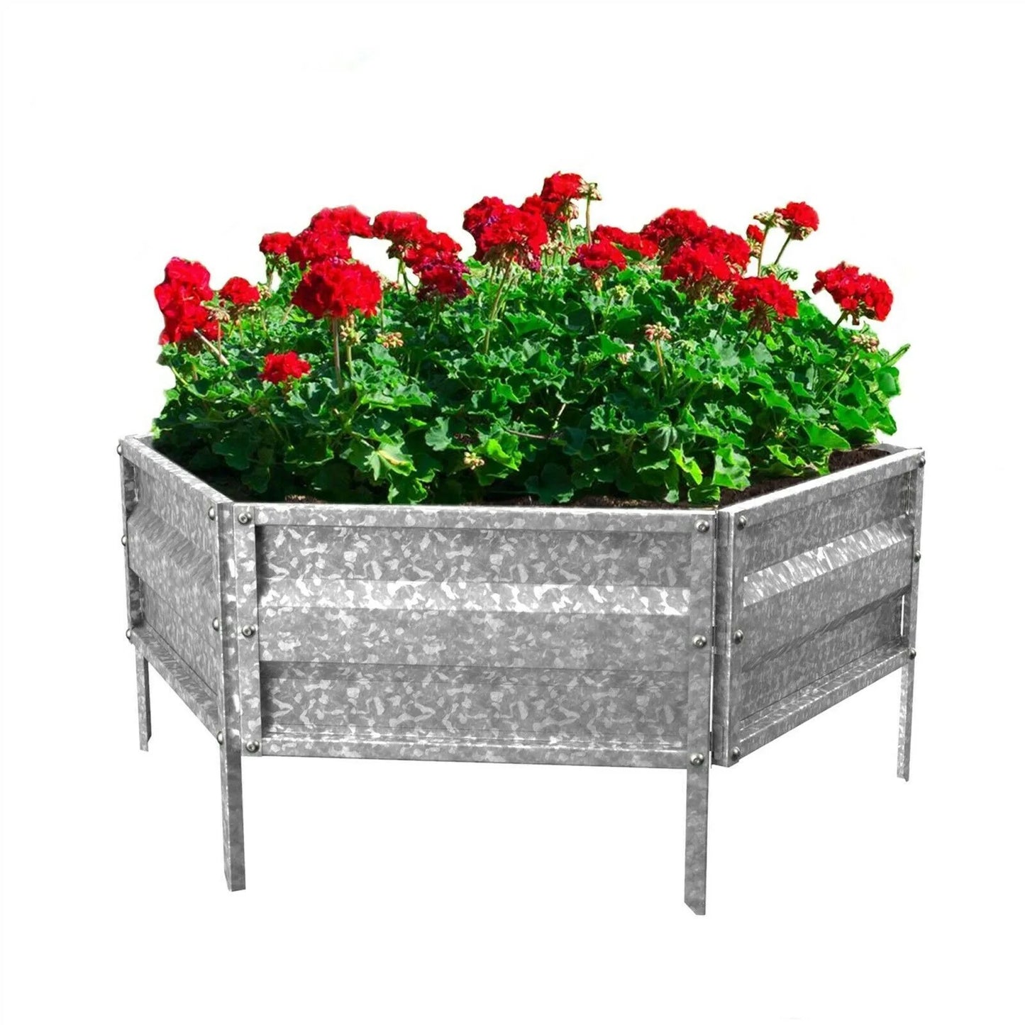 Raised Vintage Galvanized Metal Garden Planter for Yard Herbs ,Flowers Outdoor